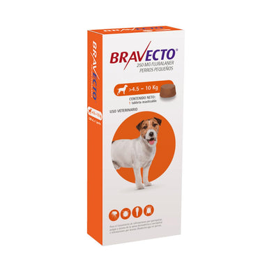 BRAVECTO® Tableta Masticable Contra Pulgas y Garrapatas para Perros de 4.5 A 10 Kg