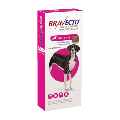 BRAVECTO® Tableta Masticable Contra Pulgas y Garrapatas para Perros de 40 - 56 Kg